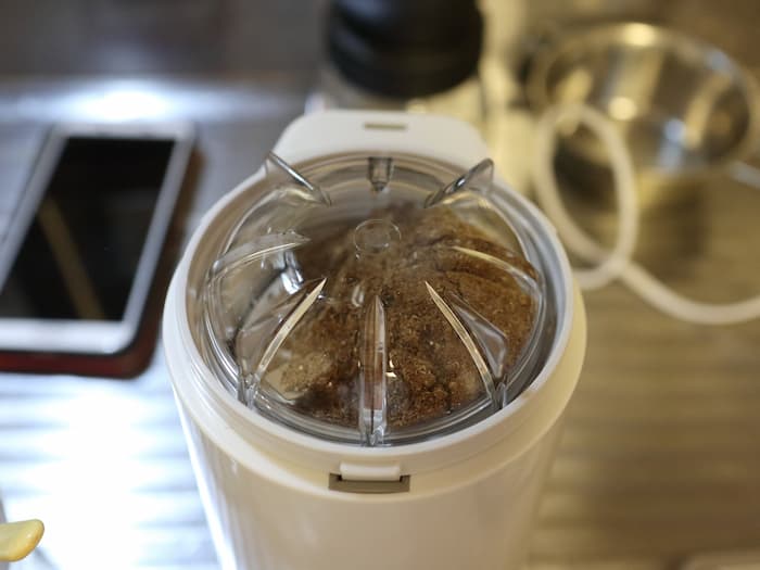 ミクロン容器で挽く